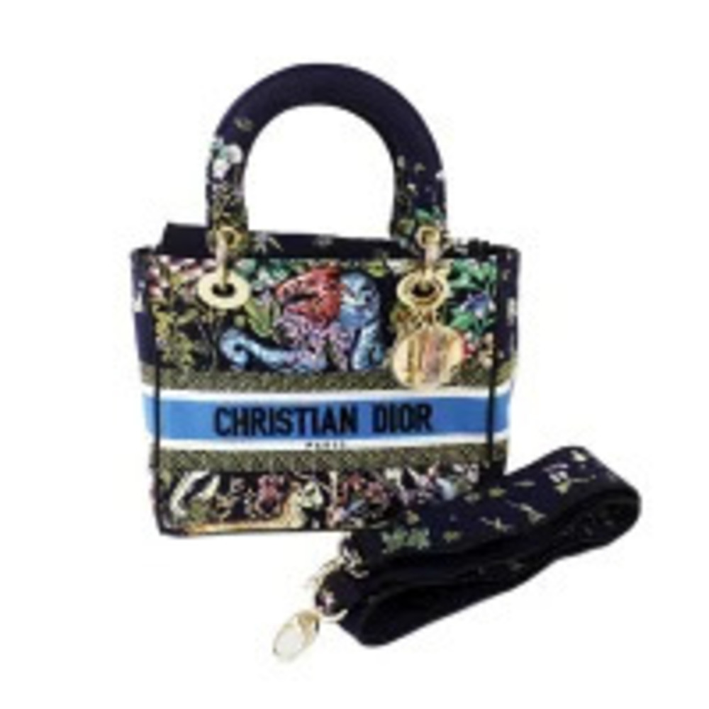 Dior Lady Lite Cannage Handbag Shoulder Bag Blue